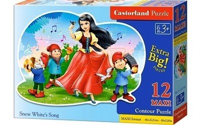 PUZZLE CASTORLAND 120192 12 dílků  MAXI SNĚHURKA A SEDM TRPASLÍKŮ