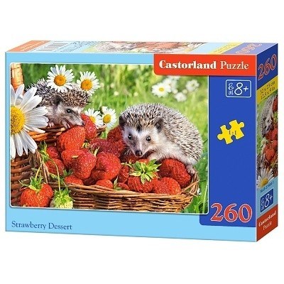 PUZZLE CASTORLAND 260 dílků 27484 JEŽCI S JAHODAMI