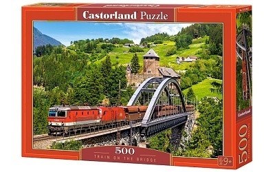 PUZZLE CASTORLAND 500 dílků 52462 VLAK NA MOSTĚ