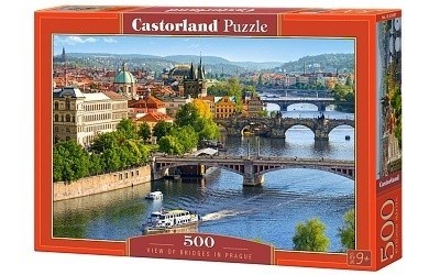 PUZZLE CASTORLAND 500 dílků 53087 POHLED NA PRAŽSKÉ MOSTY