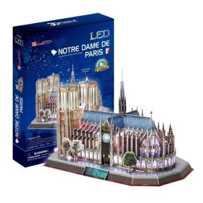 NOTRE DAME DE PARIS PUZZLE 3D CUBIC FUN L173H LED LIGHT