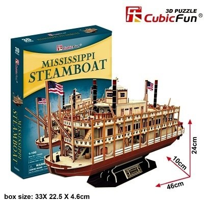 PUZZLE 3D CUBIC FUN T4026H PARNÍK MISSISSIPPI