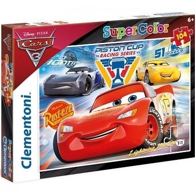 PUZZLE CLEMENTONI 104 dílků 27072 CARS 3 SUPER COLOR