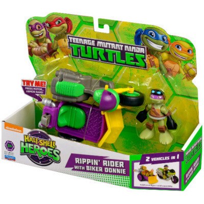 ELVY NINJA HELF-SHELL HEROES RIPPIN RIDER WITH DONATELLO