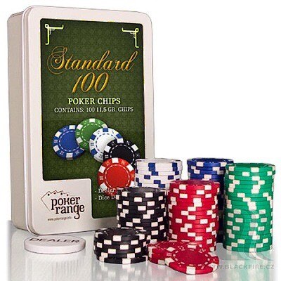 POKEROV ETONY STANDARD 100 x 11,5g POKER CHIPS V PLECHOV KRABICE