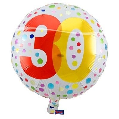 NAFUKOVACÍ BALÓNEK FOLIOVÝ 30 LET 45 cm