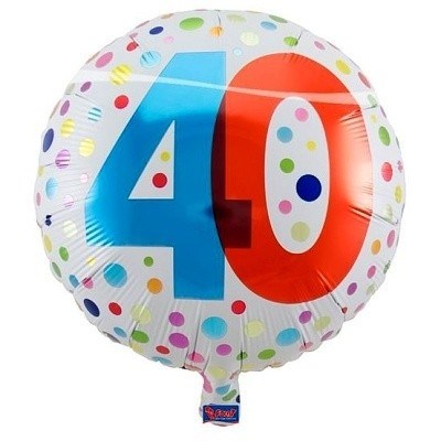 NAFUKOVACÍ BALÓNEK FOLIOVÝ 40 LET 45 cm