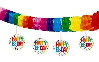 BANNER DUHOVÝ S VISAČKAMI HAPPY B DAY 