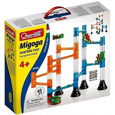KULIČKOVÁ DRÁHA QUERCETI MIGOGA MARBLE RUN TRANSPARENT BASIC 45 PCS.
