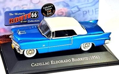 ROUTE 66 CADILLAC ELDORABO BIARRITZ 1956 BLUE / WHITE