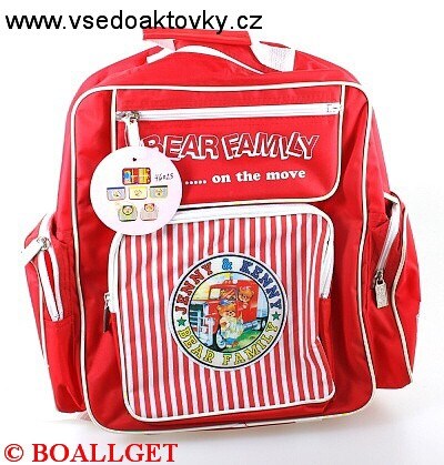Batoh školní, měkká záda, výška 34cm, šířka 33cm, 2 přední a 2 boční  venkovní kapsy