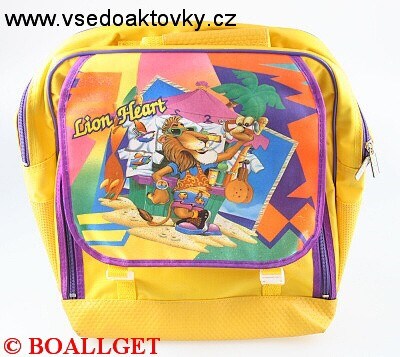 Batoh školní, měkká záda, výška 34cm, šířka 33cm, 1 přední a 2 boční  venkovní kapsy