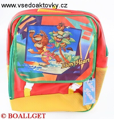 Batoh školní, měkká záda, výška 34cm, šířka 33cm, 1 přední a 2 boční  venkovní kapsy