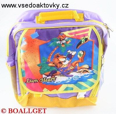 Batoh školní, měkká záda, výška 34cm, šířka 33cm, 1 přední a 2 boční  venkovní kapsy