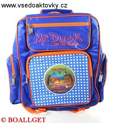 Batoh školní, měkká záda, výška 34cm, šířka 33cm, 2 přední a 2 boční  venkovní kapsy