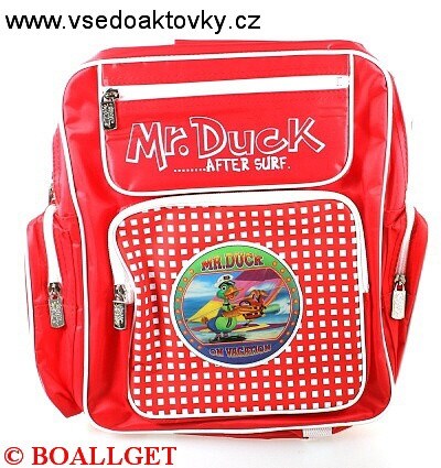 Batoh školní, měkká záda, výška 34cm, šířka 33cm, 2 přední a 2 boční  venkovní kapsy