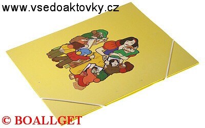 ŠKOLNÍ DESKY A4 s gumičkou Sněhurka žlutá