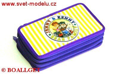 PENÁL KOČKY , 3.zipový, textil