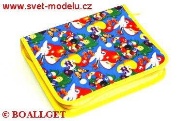 PENÁL OVOCE,1.zipový s klopou uvnitř, textil