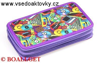 PENÁL Cédéčka, 2.zipový, textil