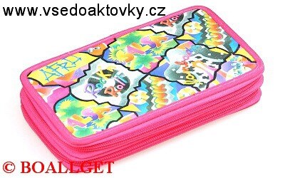 PENÁL Slova, 2.zipový, textil