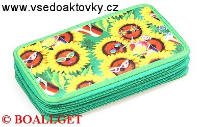 PENÁL Slunečnice , 2.zipový, textil