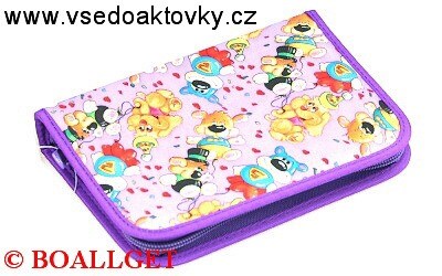 PENÁL Veselá zvířátka, 1.zipový , textil