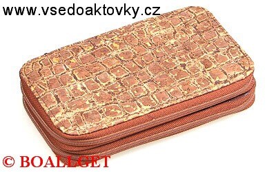 PENÁL tm. hnědý korek, 2.zipový  T-10/3 I