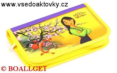 PENÁL MULAN, 1.zipový, 2 klopy, textil  T-48 D
