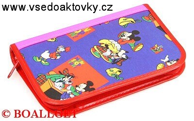 PENÁL MICKEY MOUSE 4, 1.zipový, 2 klopy, textil  T-48 D