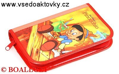 PENÁL PINOCCHIO 2, 1.zipový, 2 klopy, textil  T-48 D