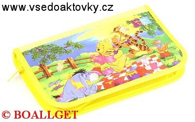 PENÁL MEDVÍDEK PÚ 1, 1.zipový, 2 klopy, textil  T-48 D
