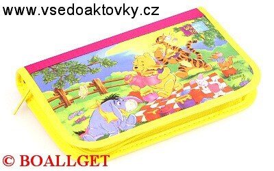 PENÁL MEDVÍDEK PÚ 2, 1.zipový, 2 klopy, textil  T-48 D