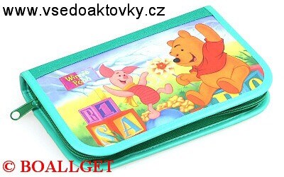 PENÁL MEDVÍDEK PÚ 3, 1.zipový, 2 klopy, textil  T-48 D