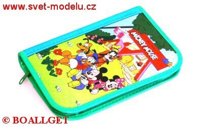 PENÁL MICKEY MOUSE 6, 1.zipový, 2 klopy, textil  T-48 D