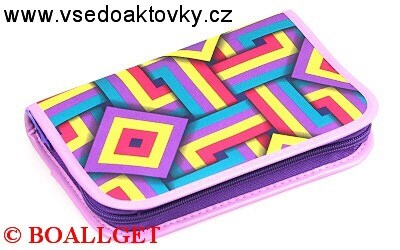 PENÁL Obrazce, 1.zipový s klopou , textil  T-44 U