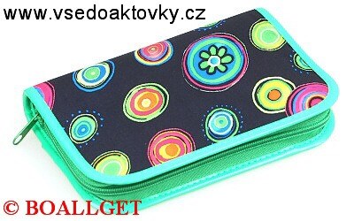 PENÁL Kruhy, 1.zipový s klopou , textil  T-44 U