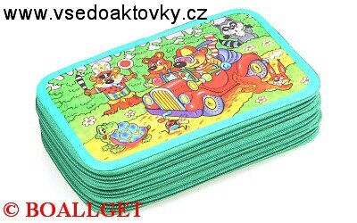 PENÁL Autíčko se zvířátky, 3.zipový, umyvatelný  T10/4 B