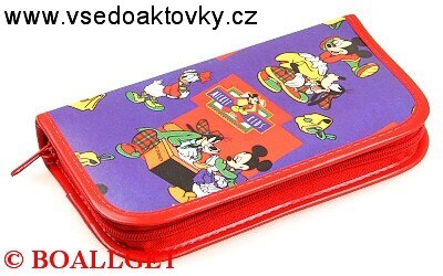 PENÁL MICKEY MOUSE I + BONUS, 1.zipový, omyvatelný,  - náplň zdarma  (sada pastelek, tužka, pryž, ořezávátko, propiska, tornádo )  T-47/1 DP