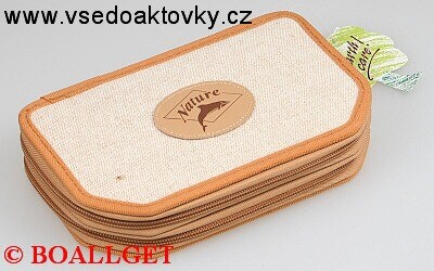 PENÁL Nature  ,2.zipový, textil,přírodní