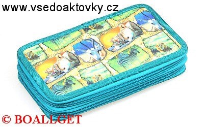 PENÁL Zvěř, 2.zipový, textil