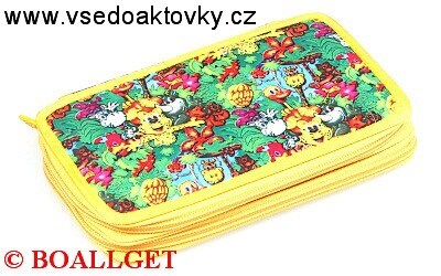 PENÁL Veselá zvířátka, 2.zipový, textil