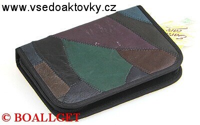 PENÁL sešívaný, 1.zipový s klopou , kůže