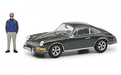 PORSCHE 911S COUPE WITH STEVE McQUEEN FIGURE 1969 LE MANS MOVIE 1971