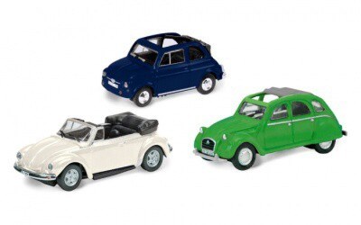 SET CABRIO CLASSIC FIAT 500, CITROEN 2CV, VOLKSWAGEN KAFER