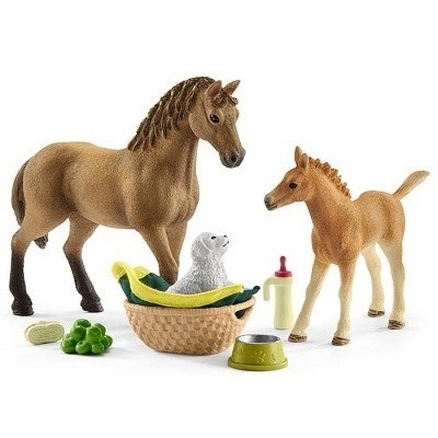 SCHLEICH 42432 KŮŇ QUARTER SE HŘÍBĚTEM A ŠTĚŇÁTKEM