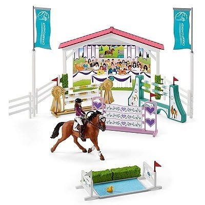SCHLEICH 42440 TURNAJOVÉ ZÁVODIŠTĚ S KONÍKY A OŠETŘOVATELKAMI