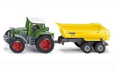 SIKU 1605 TRAKTOR FENDT VARIO 926 SE SKLÁPĚCÍM PŘÍVĚSEM KRAMPE