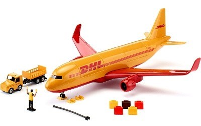 SIKU 1702 NÁKLADNÍ LETADLO DHL S PŘÍSLUŠENSTVÍM