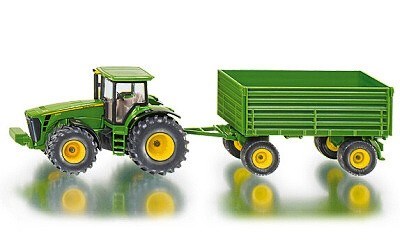 TRAKTOR JOHN DEERE 8000 S DVOJOSÝM SKLÁPĚCÍ VLEČKOU